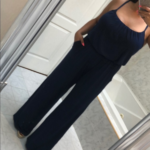 GIRLY & FLIRTY COMFY NAVY JUMPSUIT - Picture 5 of 8